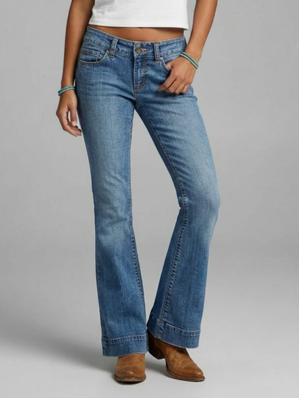 7 For All Mankind Sexy Flare Low Waist Jeans Size 27 - Picture 1 of 8